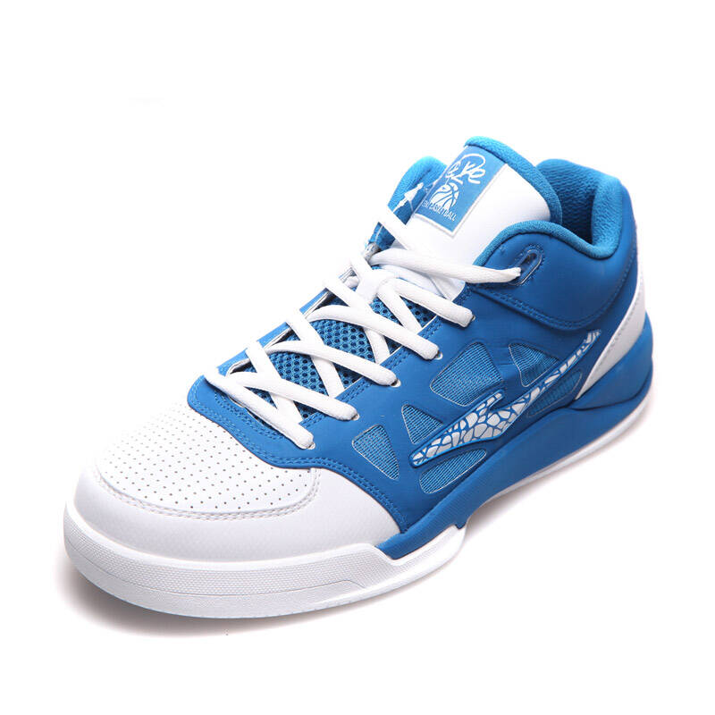 鸿星尔克erke篮球鞋男 耐磨运动鞋 高帮撞色多功能篮球鞋 正白/彩蓝