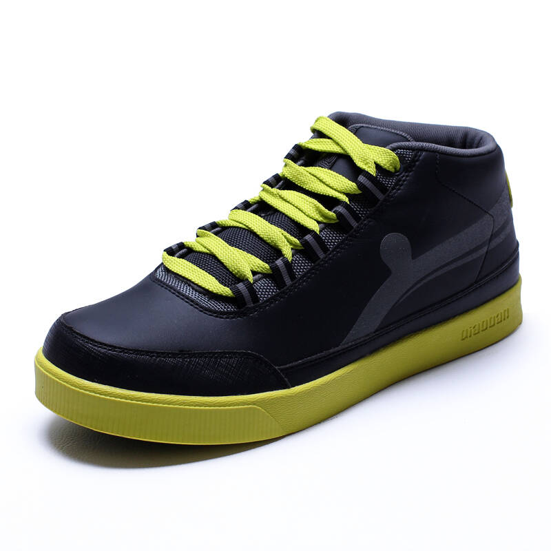 乔丹休闲鞋 2013新款男式休闲男鞋 中帮运动鞋xm3320503 黑色/樱草黄