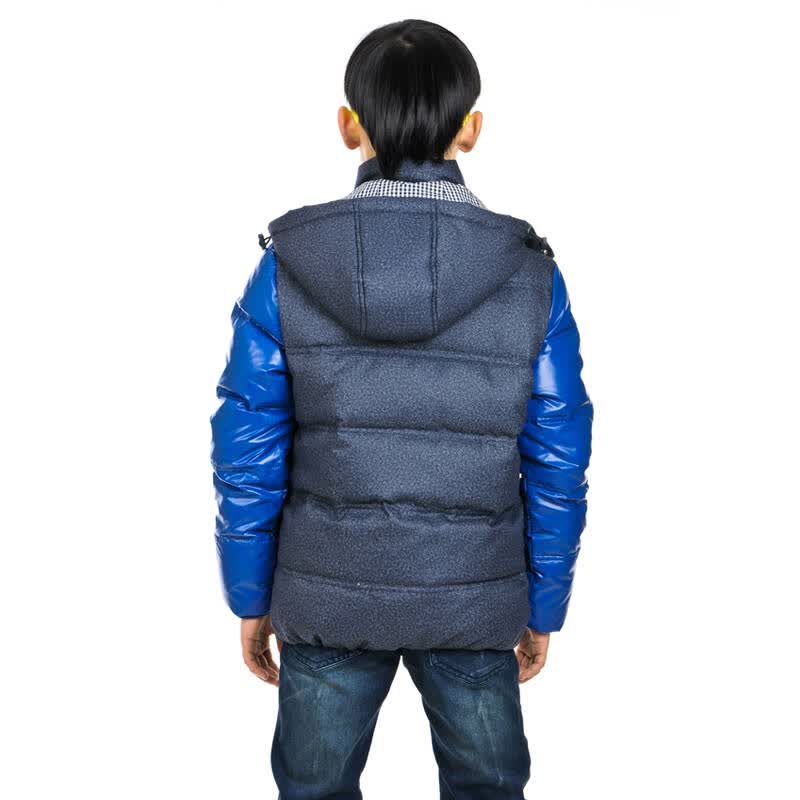 七波辉男中大童冬款新款加厚保暖羽绒服b13403 深兰 170