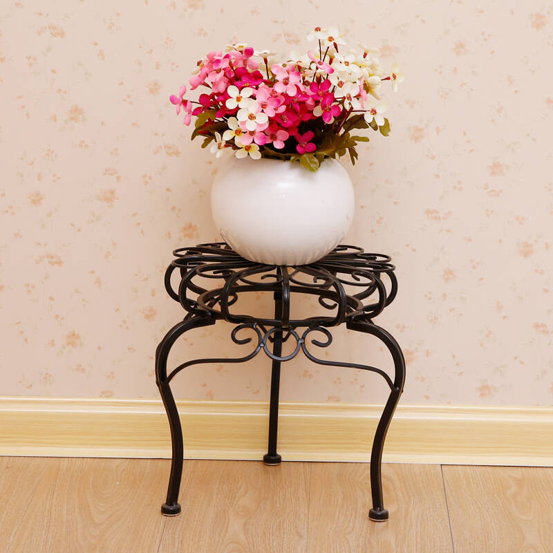 腾辉 欧式铁艺落地式花几 新款盆景花台 室内阳台墙角矮花架 th-hj110