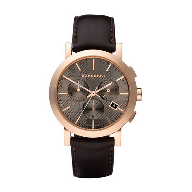 burberry 巴宝莉 英伦风情经典简约三眼石英皮带男表 bu1361/bu1863