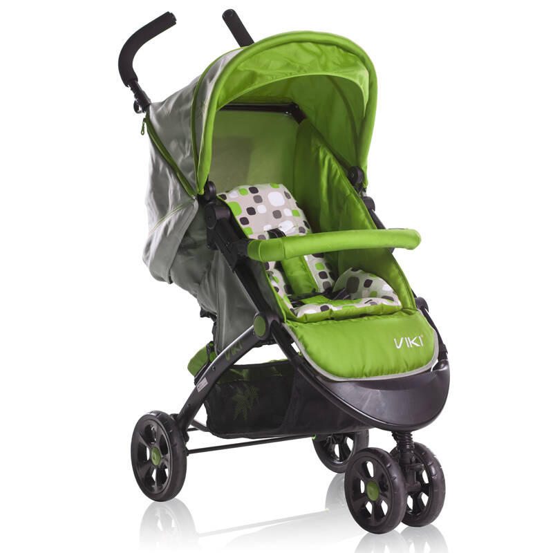 viki 威凯多功能婴儿推车 炫彩三轮设计 冬夏两用 s207 绿色