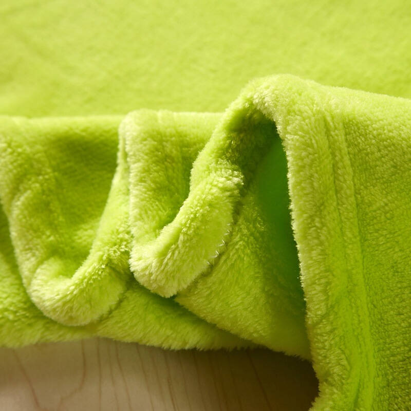 唐心 毛毯家纺 高档超柔保暖加厚纯色法兰绒毯子 180*200cm 果绿色