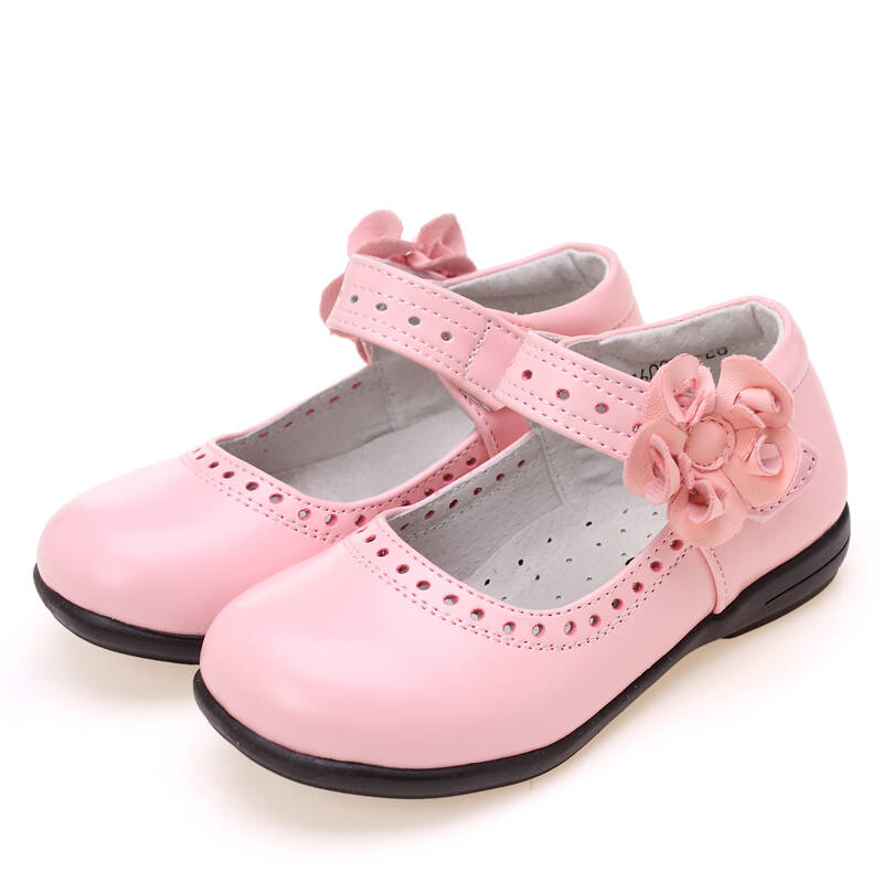 斯纳菲童鞋女童单鞋 儿童皮鞋新款公主鞋真皮韩版黑白童鞋 女童皮鞋