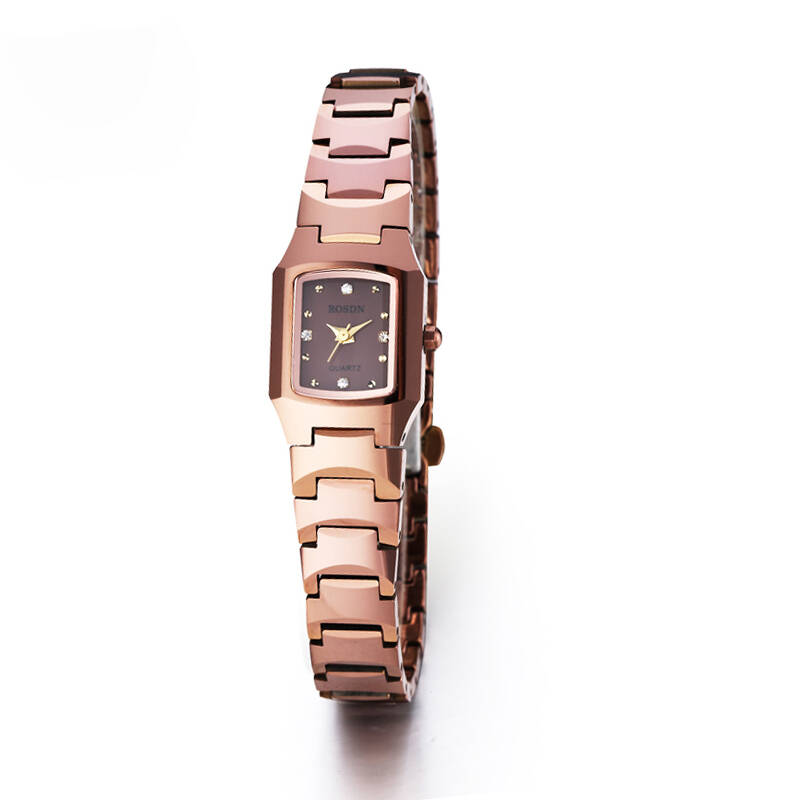 劳士顿(rosdn)石英表女士手表1032钨钢防刮花表女士防水手表宝蓝石