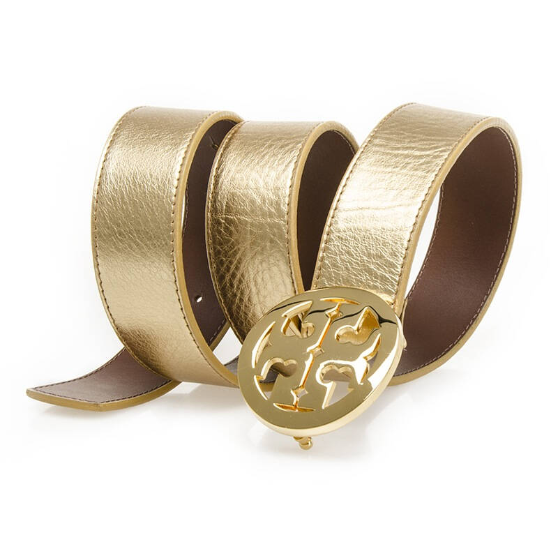 tory burch 托里·伯奇 女士金色镜面皮革板扣式腰带皮带 50005723