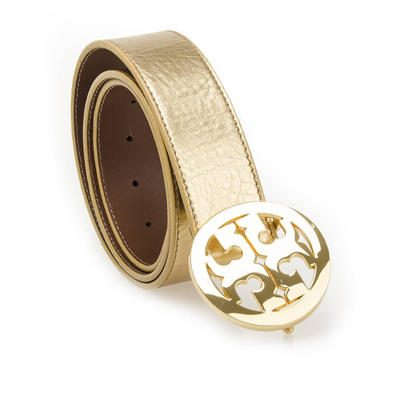 tory burch 托里·伯奇 女士金色镜面皮革板扣式腰带皮带 50005723