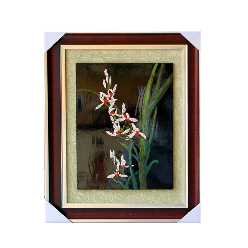 漆器厂漆画《天平山秋色》客厅书房走廊办公室会议厅等装饰品 兰花