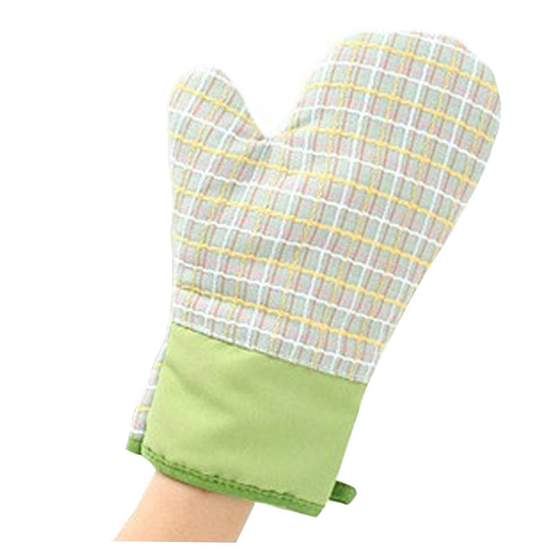 乐活森防烫手套 微波炉手套 隔热加棉手套 2只装 绿色2只装