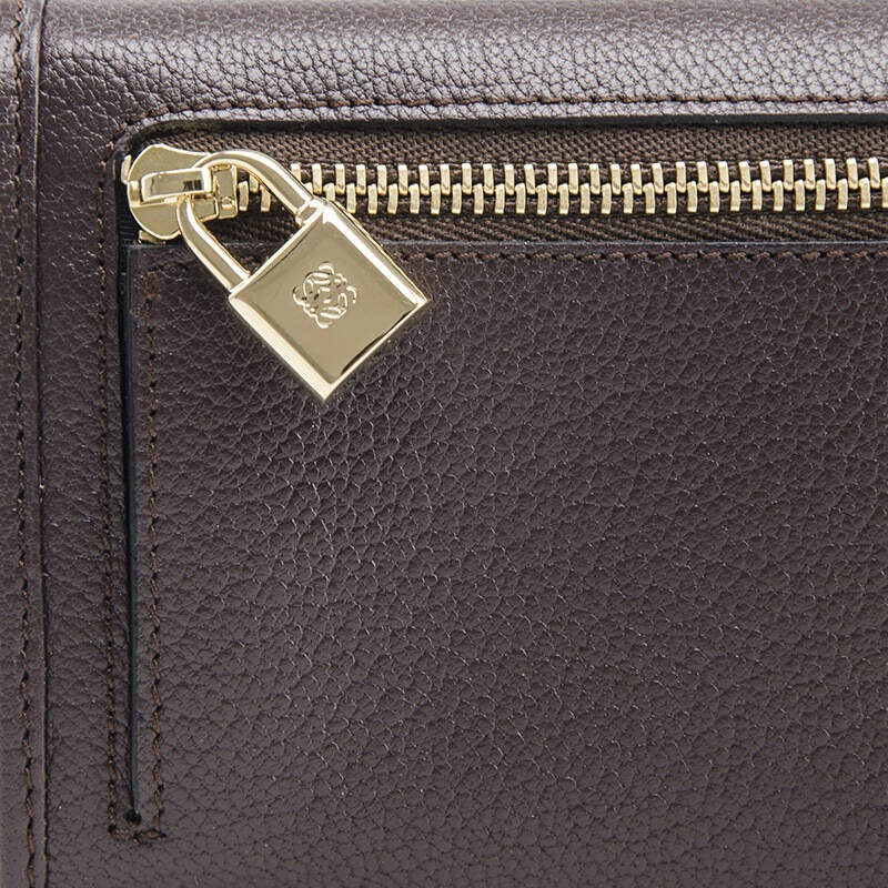 loewe 女士深棕色羊皮长款钱包钱夹 113 95 f11 3270 ml【图片 价格