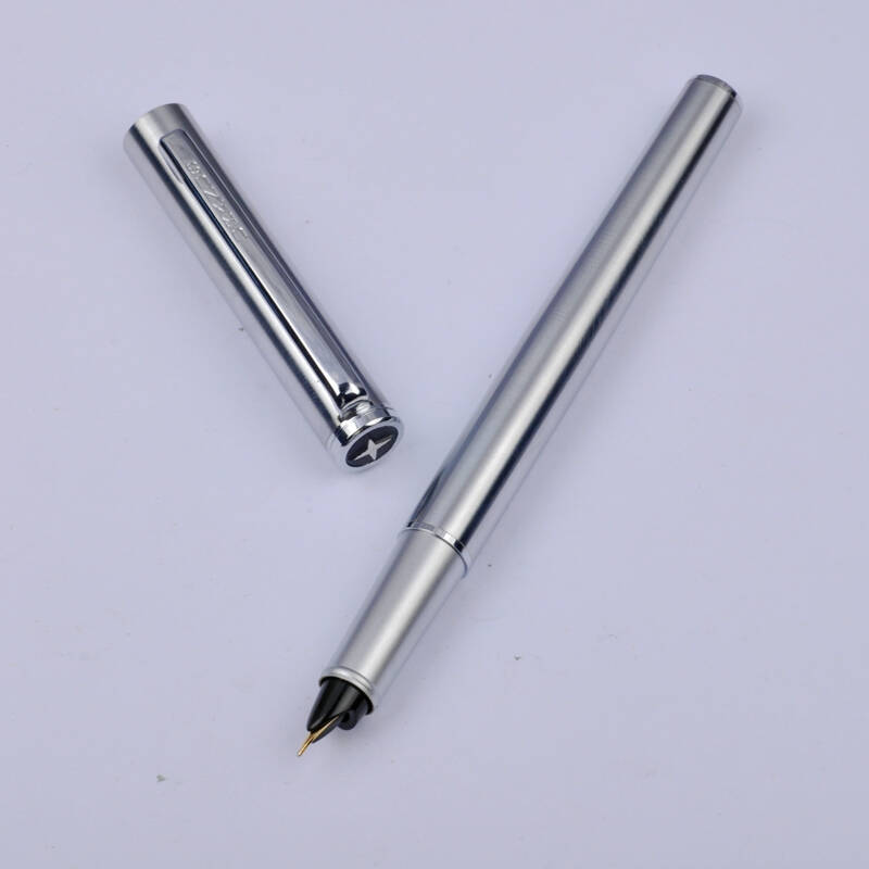 38钢笔 包邮 白钢色 0.38mm特细笔