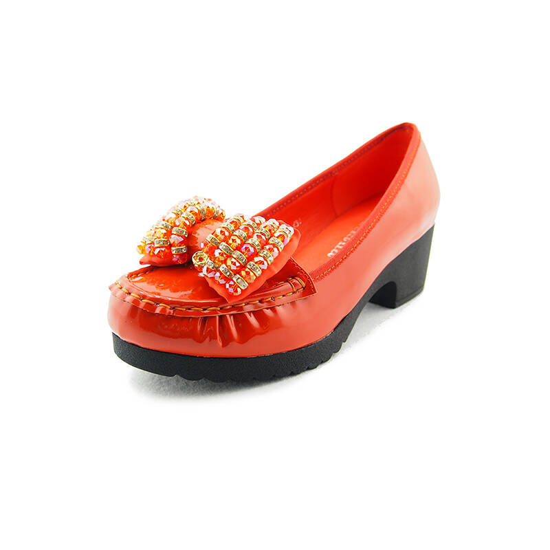 eilana艾莲娜糖果色大粗跟厚底时尚校园风蝴蝶结单鞋