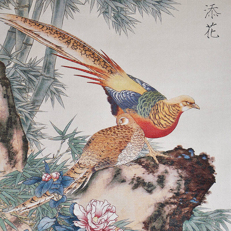 纤艺轩 锦上添花图 真丝织锦画 山水刺绣 送老外 外宾 商务外事礼品