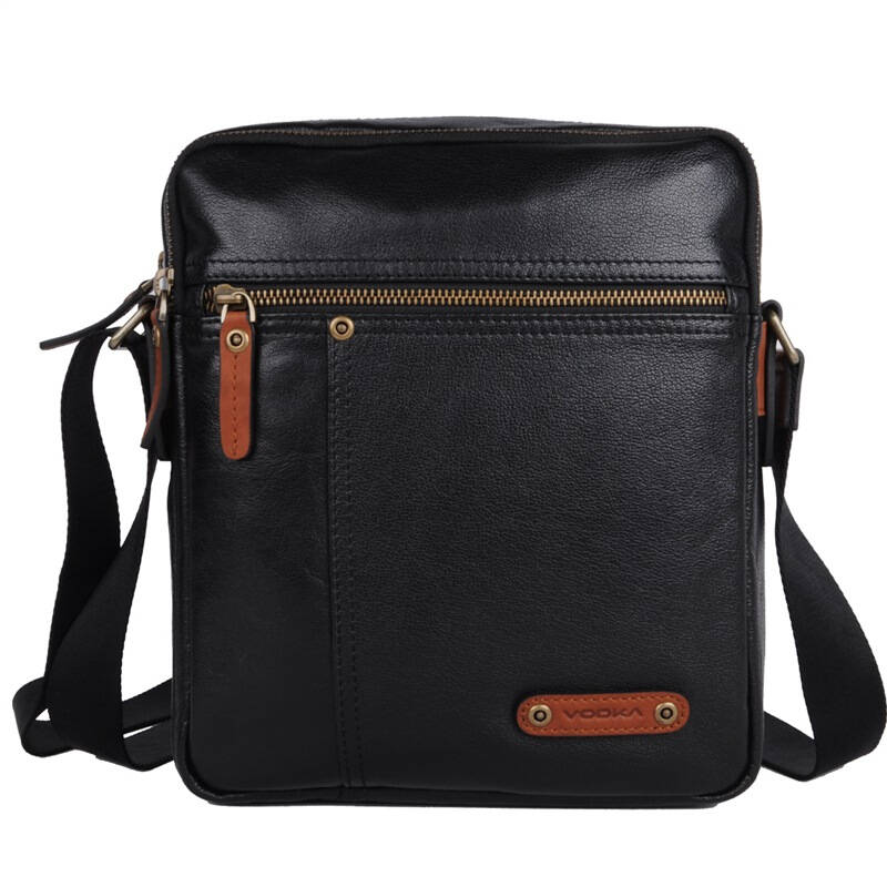 马度加vodka 男士真皮斜挎包 100%头层牛皮 商务个性单肩斜跨男包 vd