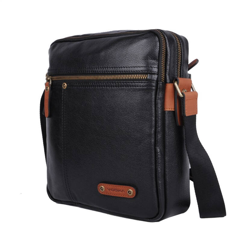 马度加vodka 男士真皮斜挎包 100%头层牛皮 商务个性单肩斜跨男包 vd