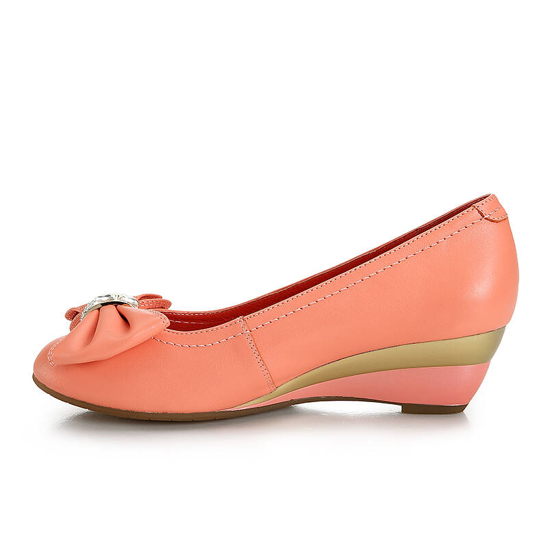 春新款女鞋 时尚休闲牛皮水钻蝴蝶结女单鞋svc012 粉红色 39 - 京东