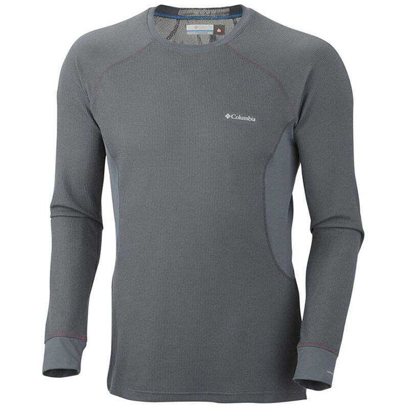 columbia/哥伦比亚 新品 男士热反射保暖速干圆领速干衣 am6889 灰色