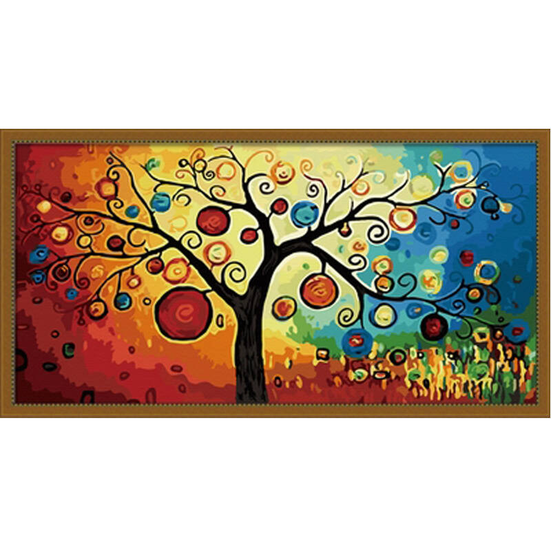 华庭丽娜 数字油画 diy数字彩绘油画 居家装饰 自助油画 60*120 发财