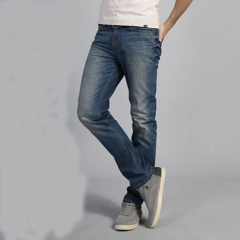 鸿星尔克erke2014新品男款潮流休闲耐磨直通牛仔裤11214137459 电