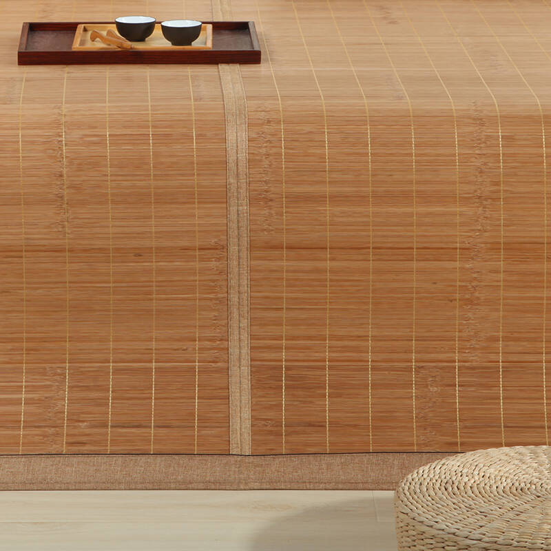 蔓图(mantu) 亚麻布竹藤两用凉席 单条竹席 江南春晚 1.2m床