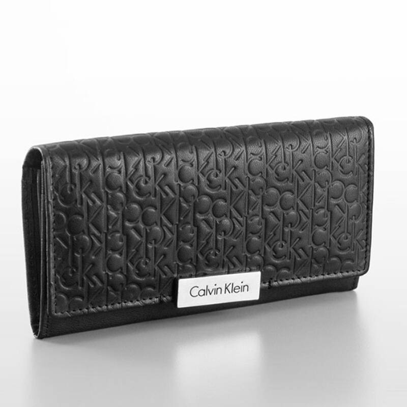 calvinklein /ck 女士经典logo印花钱夹 ck钱包 36020954 黑色 长款