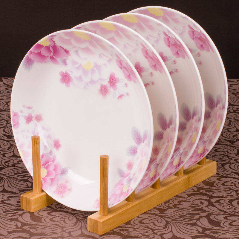 红牡丹骨瓷 8英寸饭盘套装骨瓷餐具套装陶瓷碗碟子盘 花语