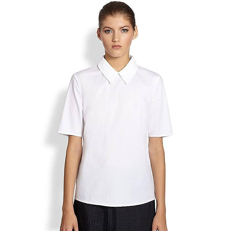 吉尔 桑达 jil sander 女式短袖衬衫 white q00139241 34