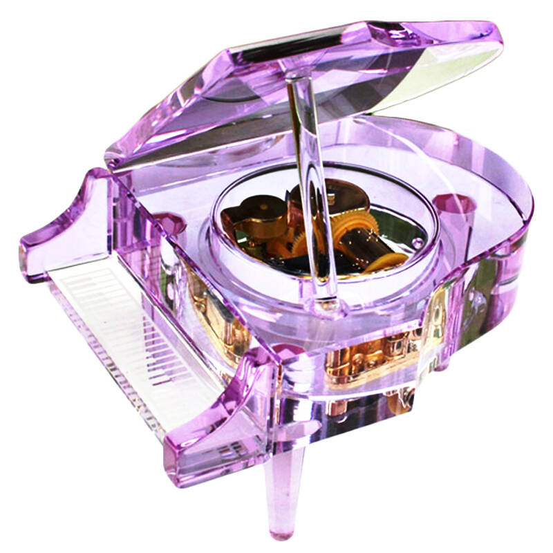 清凉音 十八音韵升机芯紫色水晶钢琴音乐盒八音盒生日礼物女创意礼品