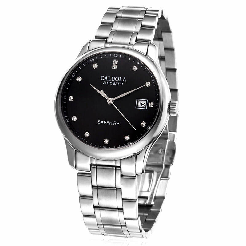 caluola卡罗莱全自动机械表 间金色男士手表 时尚品牌全钢带男表防水