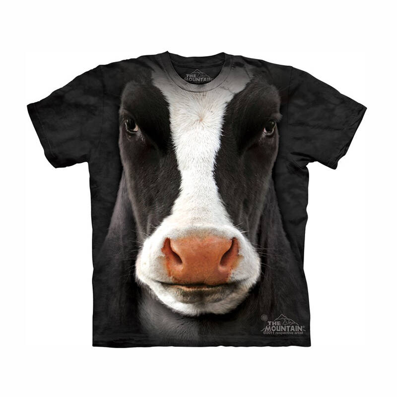 3dt恤 立体感 扎染工艺 夏款 圆领短袖t恤 美国专 成年款大脸奶牛 s