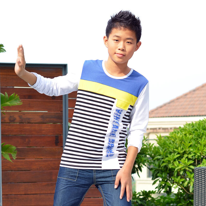 越位少年装(offside)2014夏装新款儿童t恤男中大童休闲t恤圆领短袖长