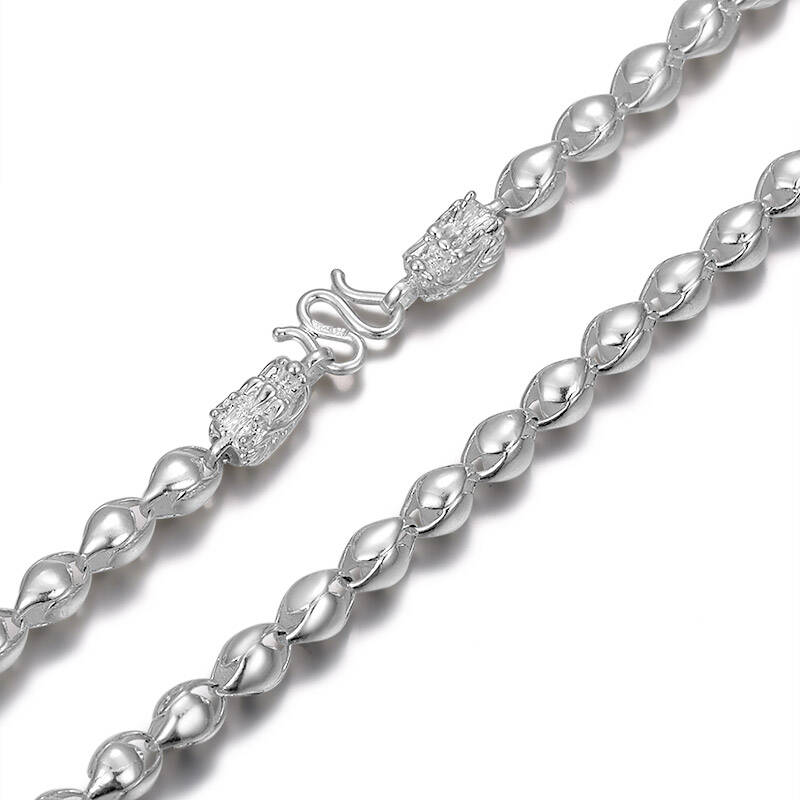 九乾 千足银纯银项链 999纯银项链男款 银饰 41-43g