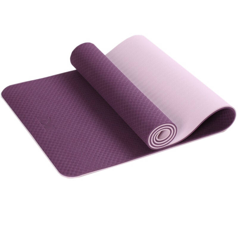 iku 护理型10mm加厚专用环保瑜伽垫183mm*61mm新款tpe瑜珈垫 紫色
