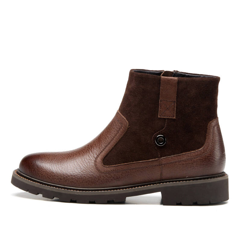 莫诗达 男士皮靴 马丁靴冬款保暖男靴子英伦休闲高档签名定做 130202