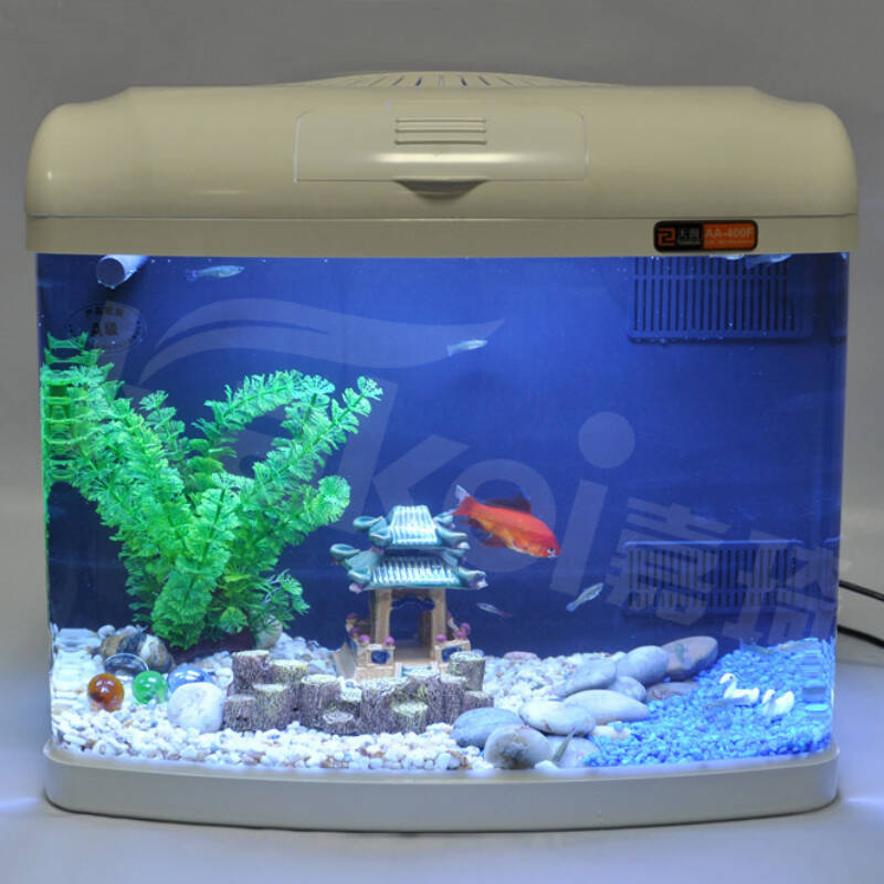 海水淡水多功能鱼缸水族箱迷你型小型玻璃鱼缸效果非常棒 天润aa-400f