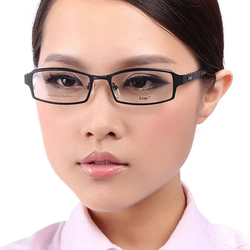 启跃leap纯钛眼镜架 男 近视镜 女 超轻眼镜框 配近视眼镜片眼睛2d 哑