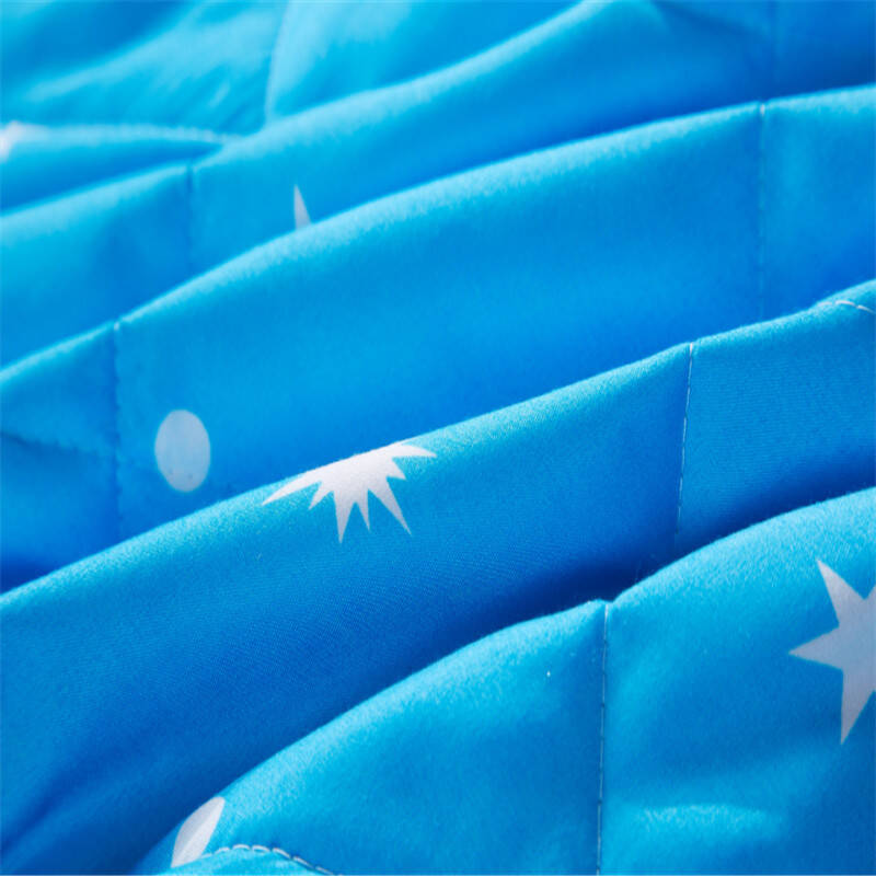 赫维家纺 夏凉被珠光浆活性磨毛星月夏被双拼空调被被子 蓝色星空 200