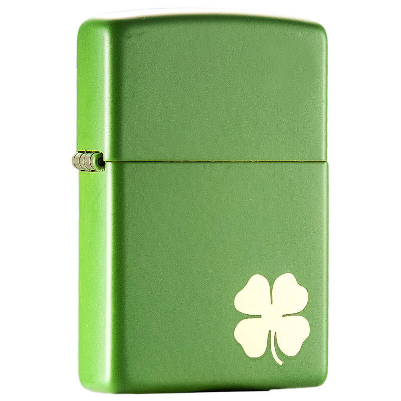 zippo打火机 绿哑漆 四叶草幸运叶 21032