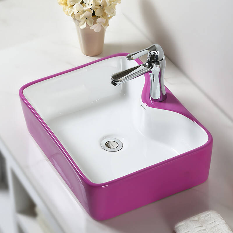 desdemona 彩色台上盆 高温陶瓷面盆洗手洗脸盆艺术盆 简约方形 848