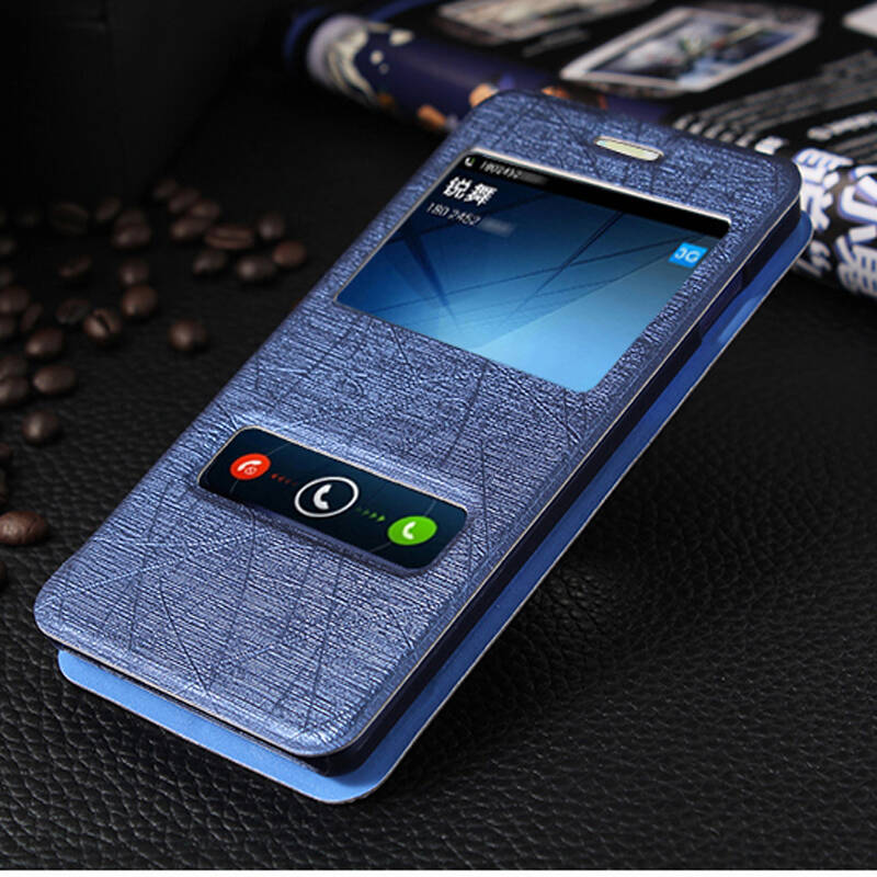 乔伊斯 双窗视皮套 手机保护套 适用于酷派8720l 手机套 宝蓝色