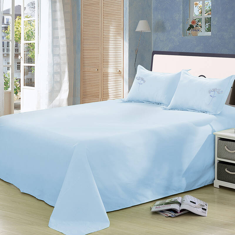 纯色床单/单品 200*230超大双人床单 糖果色 浅蓝 素色床单200x300