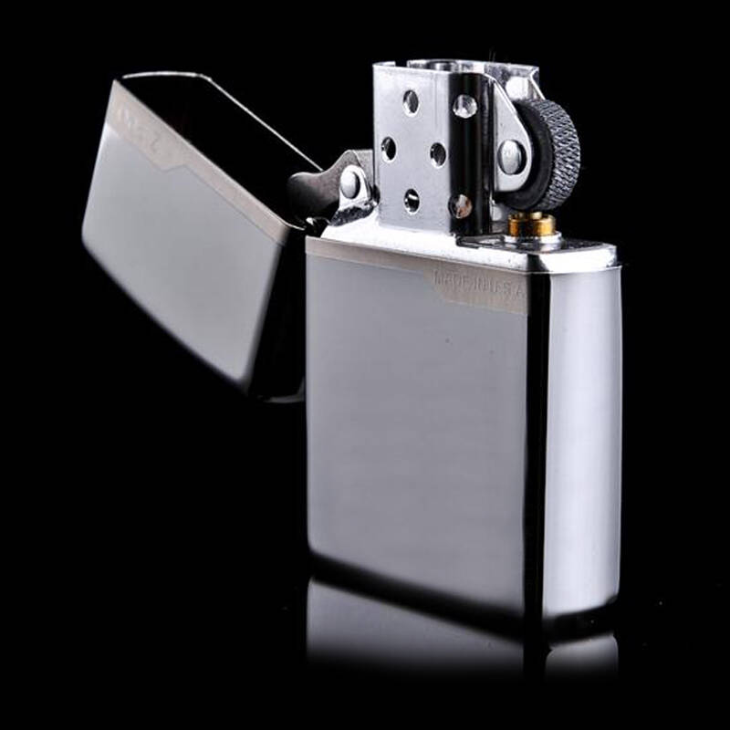 zippo打火机黑冰之宝150标志 一横黑冰光板