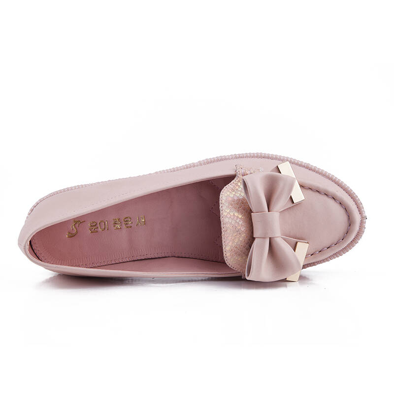 幸运鸟2014春季新款平底单鞋 甜美可爱蝴蝶结舒适平跟单鞋女鞋子x14