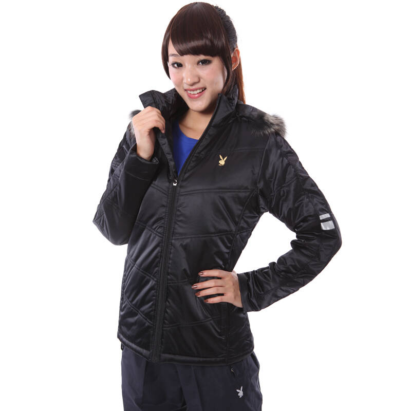 花花公子playboy 时尚休闲 运动女装 黑色 黑色 s