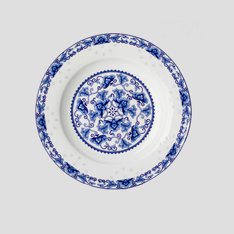 创意果gregoo 2014新款 汤盘 骨瓷饭菜盘 圆碟子 青花瓷 蝶舞玲珑cyg