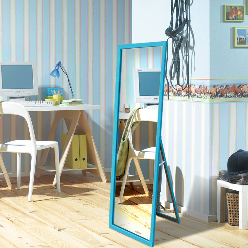 法兰棋穿衣镜 全身镜子落地带支架试衣镜 服装店壁挂悬挂换衣更衣镜子