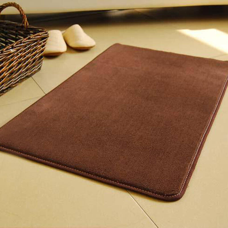 乐唯仕珊瑚绒卧室客厅地毯地垫门垫脚垫 咖色 60*120cm