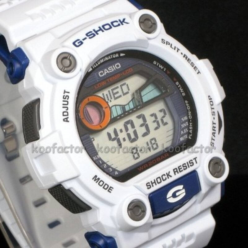 casio 卡西歐 男士 g-shock系列時尚多功能石英錶 900a-7 白色