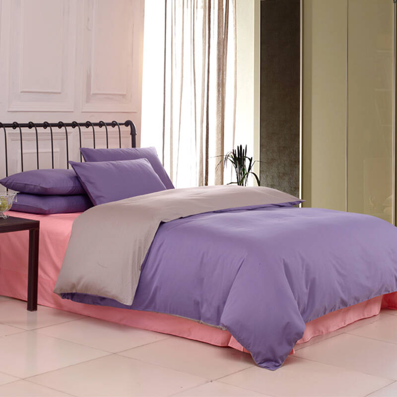 慕庭家纺mutinn 全棉撞色四件套 斜纹贡缎纯棉套件 宾果 1.5m床