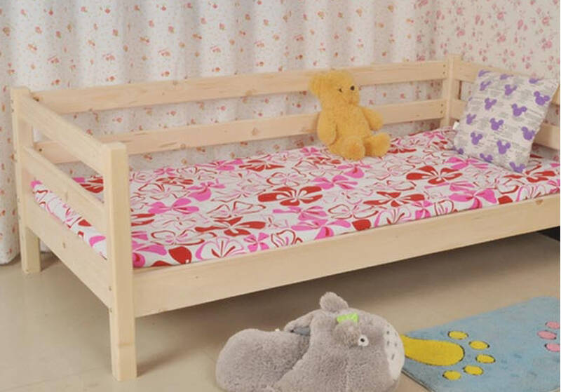 亿思德 儿童 实木 单人 沙发 少儿床 松木 长168*宽88*高30 原木色